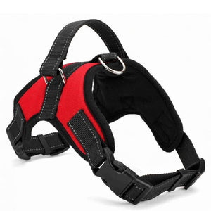Nylon Heavy Duty Dog Pet Harness Collar Adjustable Padded Red Colour
